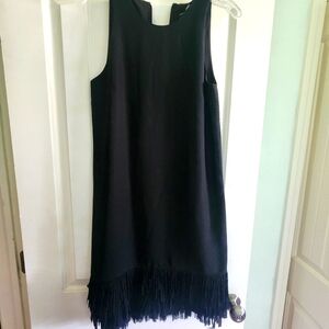 Banana Republic Black Dress With Fringe Detail